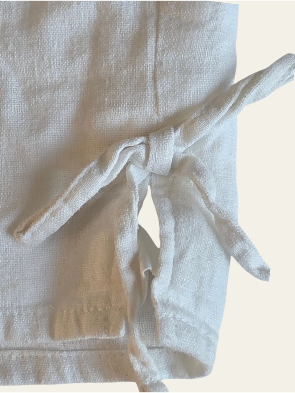 Hollister Linen Blend Side Bow Shorts NWT XXL White Coastal Resort Pockets - Picture 5 of 9